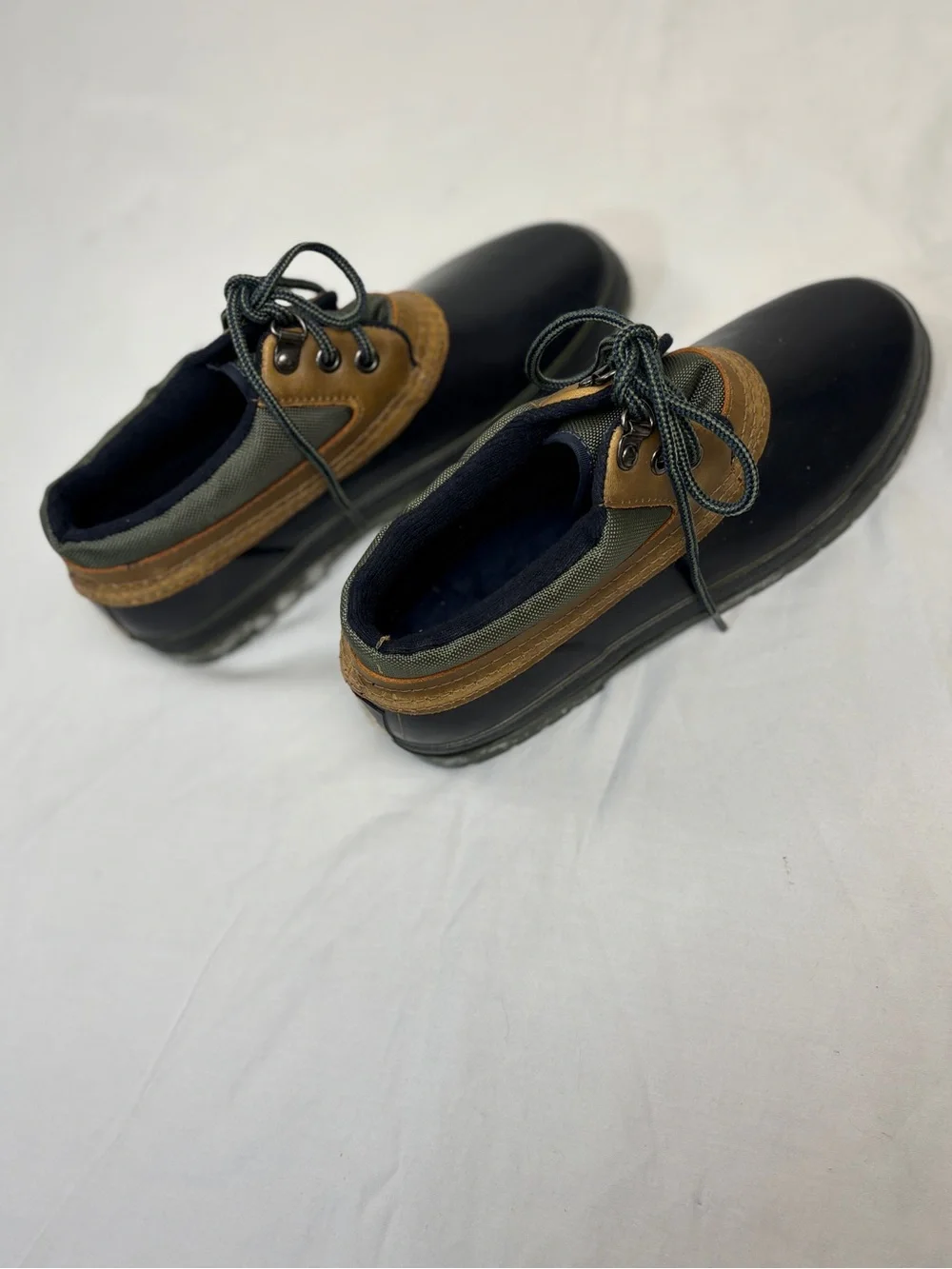 Women’s Waterproof Lace-Up Duck Shoes — Black and Brown Rain